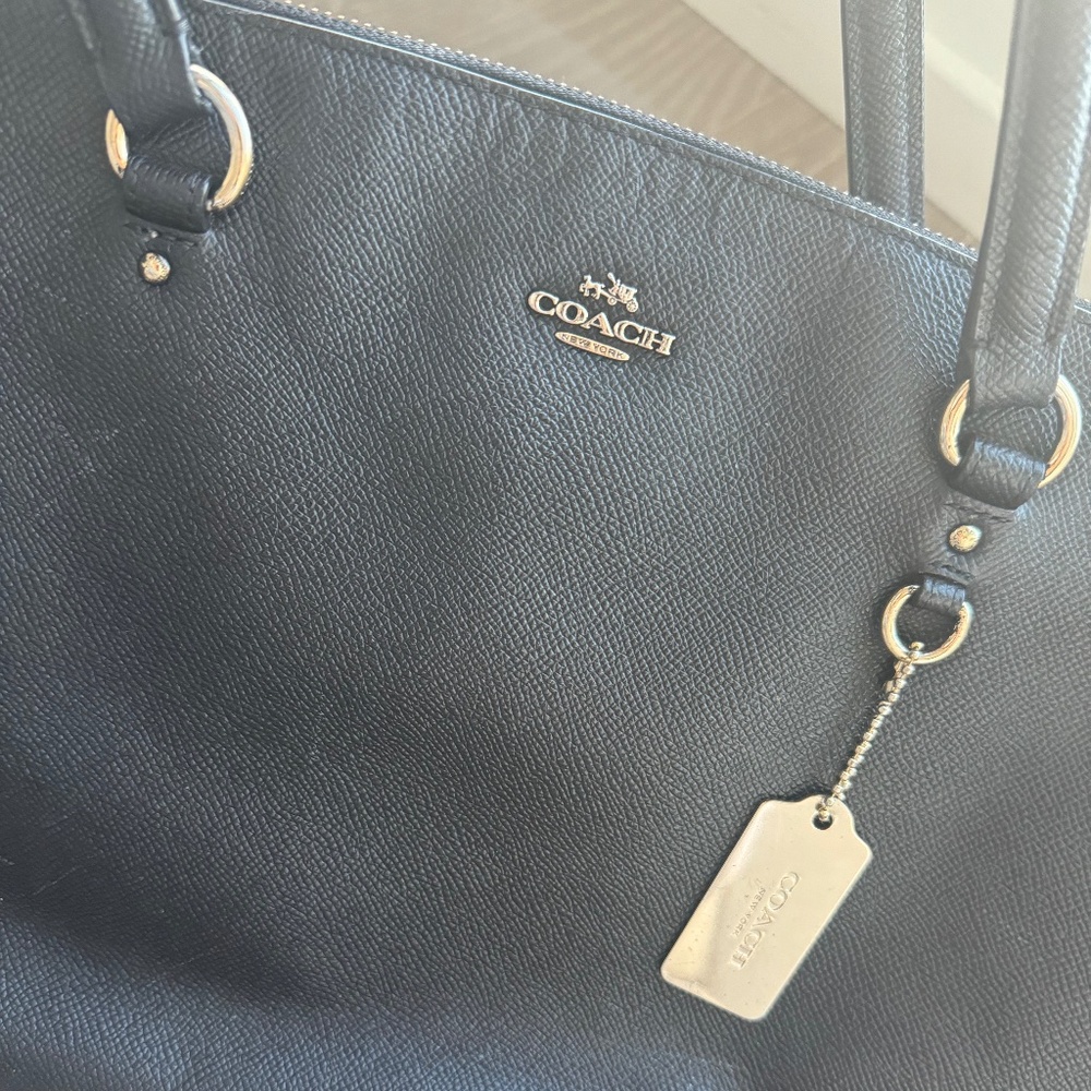 Coach black leather shoulder bag, large size, with original dust bag.